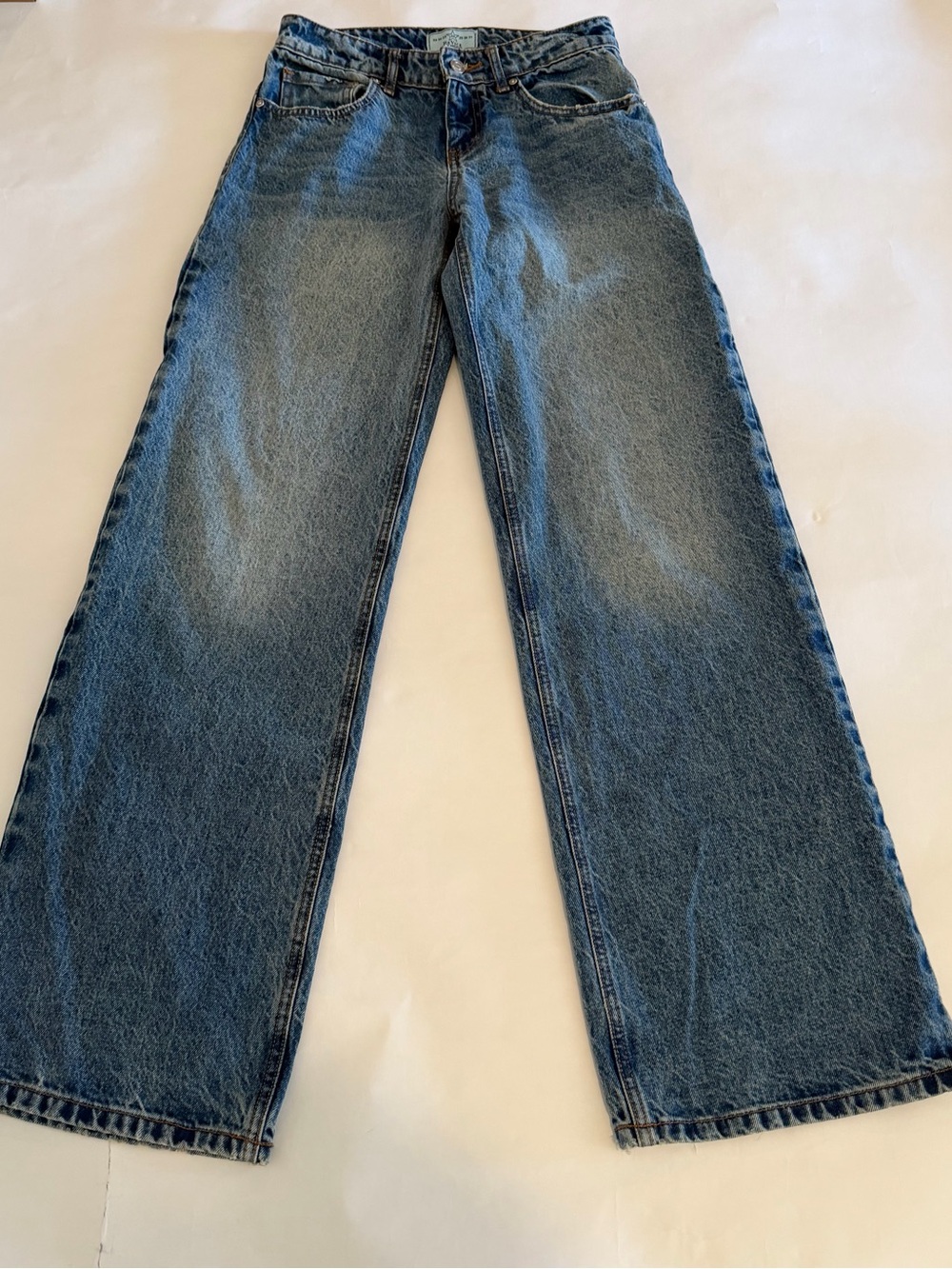 REVICE Women's Wide-Leg Denim Jeans in Blue Wash